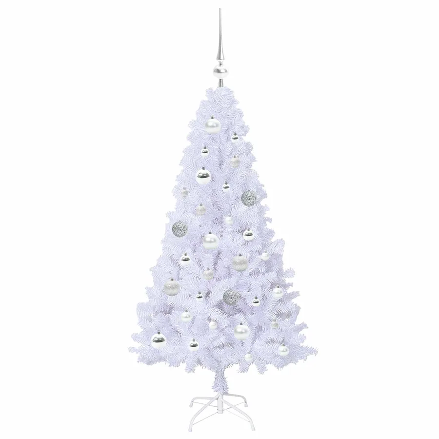 Sapin de Noël artificiel avec 150 LED Blanc 120 cm PVC et Acier - 4