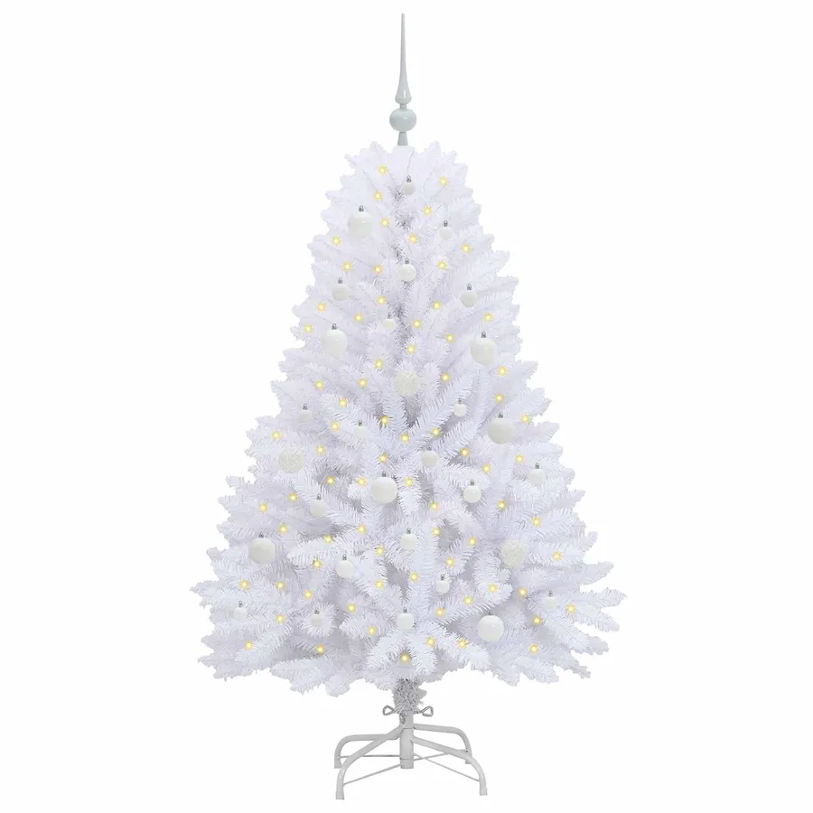 Sapin de Noël Artificiel à Branches Articulées Blanc 150 cm - 3