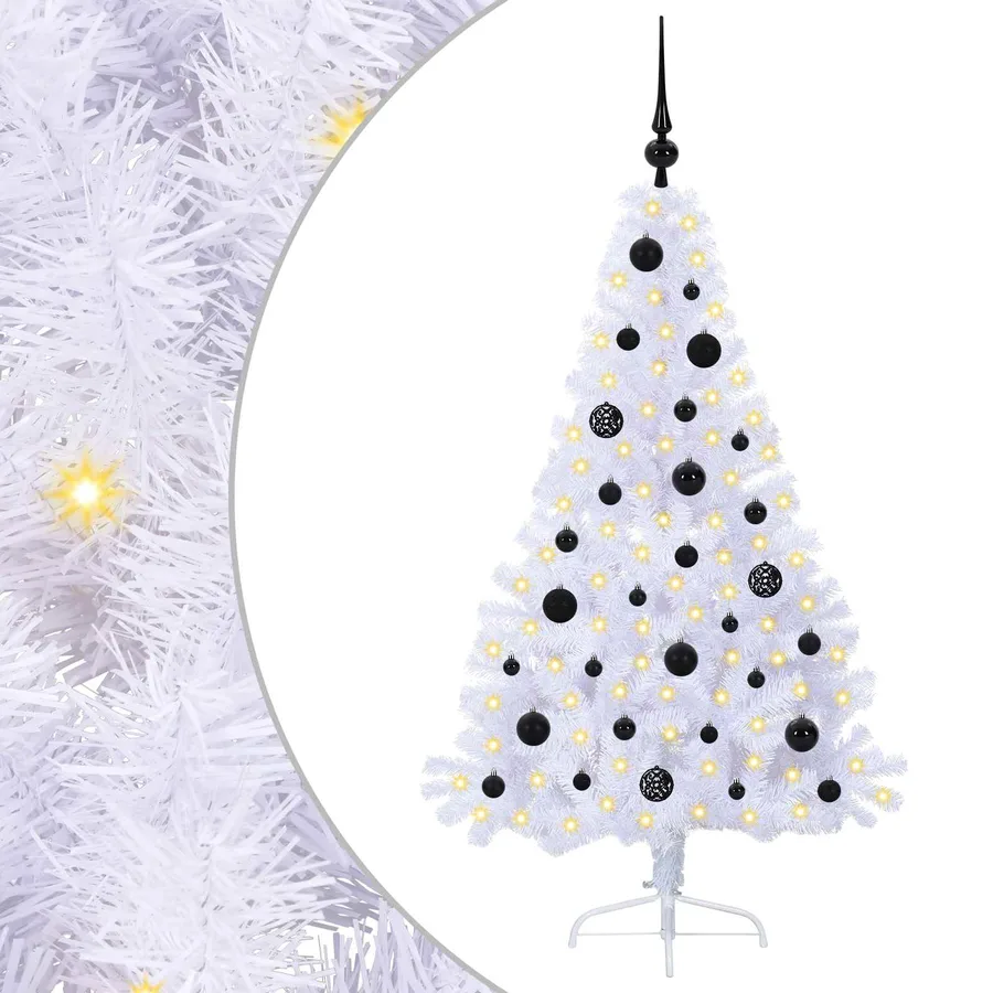 Sapin de Noël artificiel avec 150 LED Blanc 150 cm PVC et Acier - 2