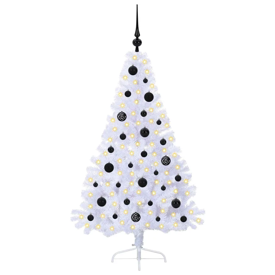 Sapin de Noël artificiel avec 150 LED Blanc 150 cm PVC et Acier - 3