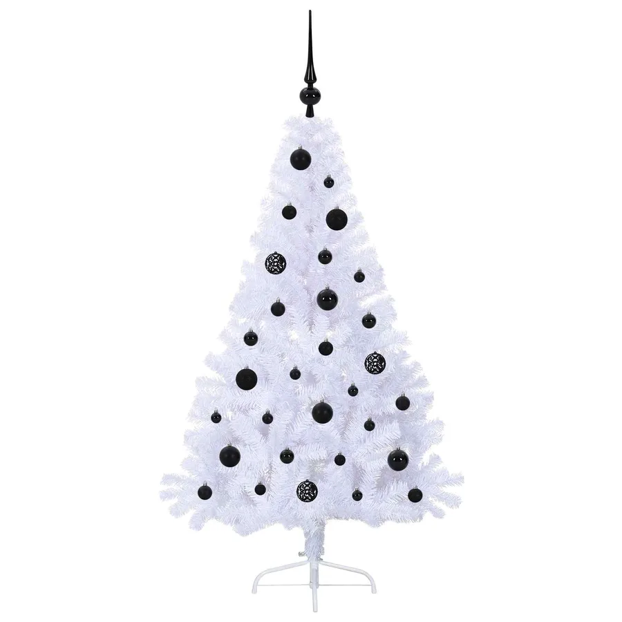 Sapin de Noël artificiel avec 150 LED Blanc 150 cm PVC et Acier - 4