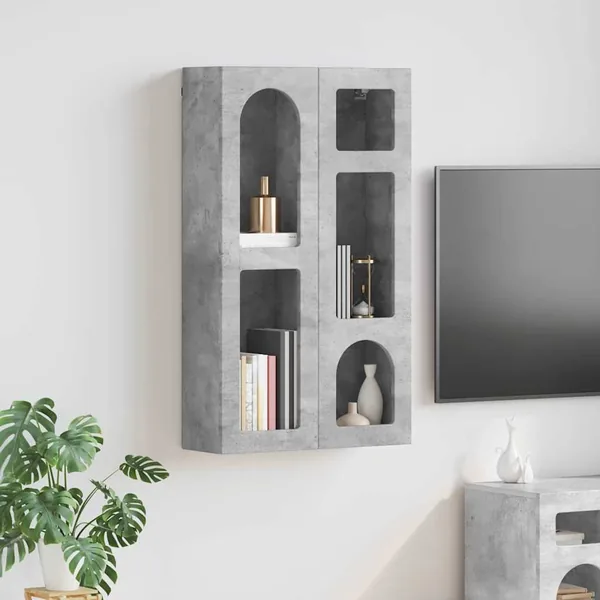 Armoire suspendue avec étagère ELST Gris béton 59 x 20 x 100 cm