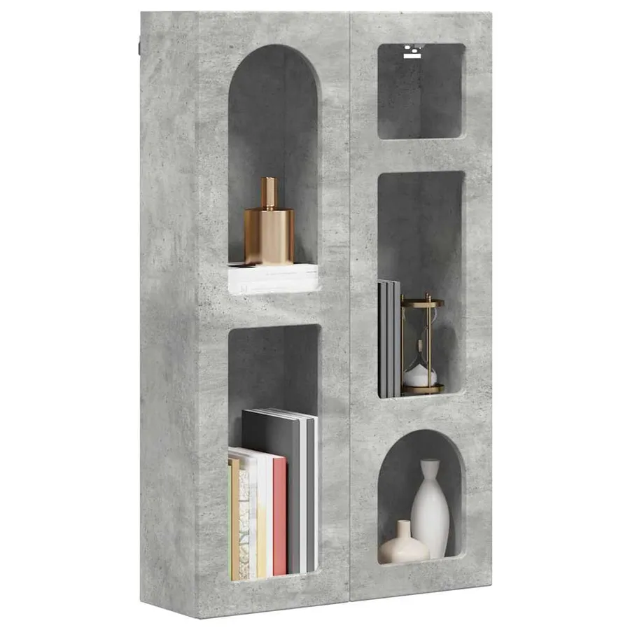 Armoire suspendue avec étagère ELST Gris béton 59 x 20 x 100 cm - 3