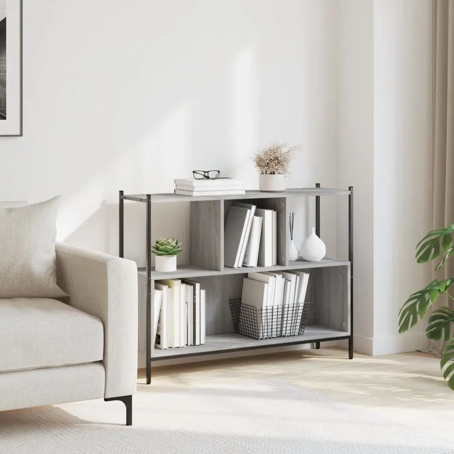 Bibliothèque sonoma gris 102x28x77,5 cm bois d'ingénierie - 3