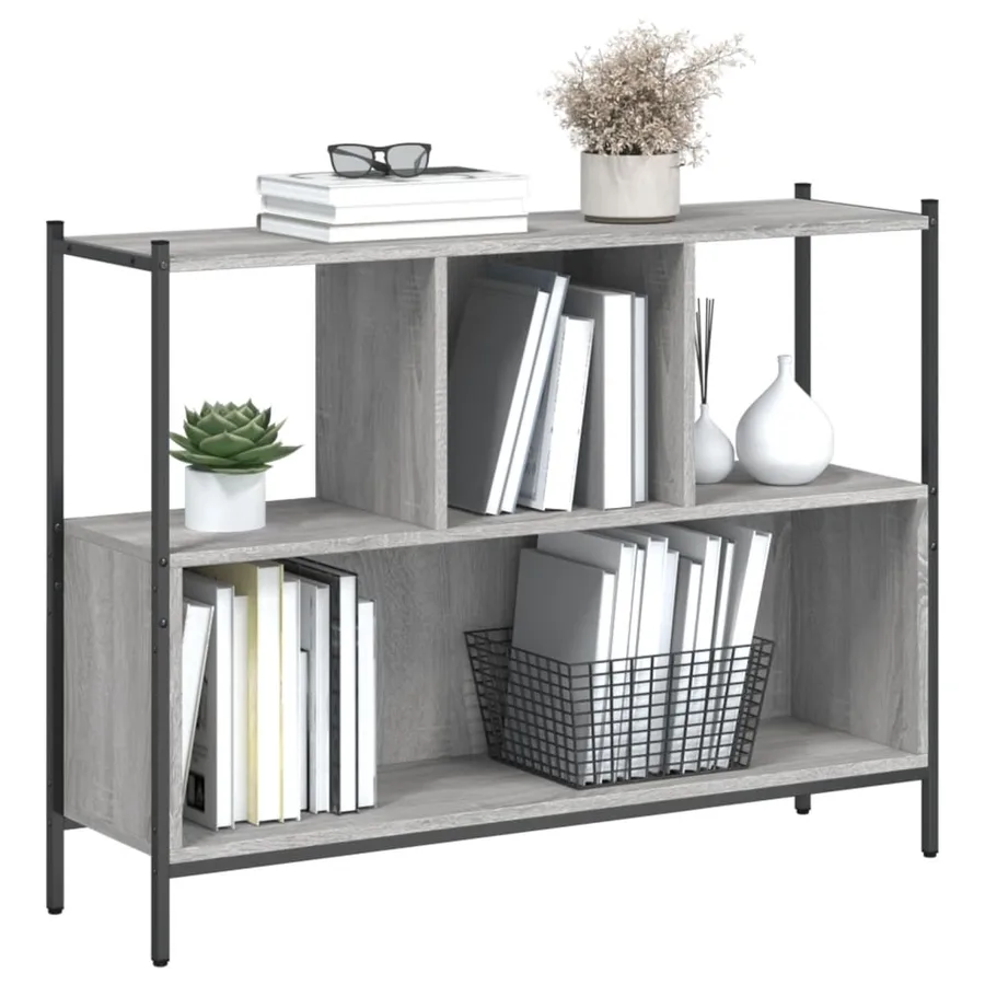 Bibliothèque sonoma gris 102x28x77,5 cm bois d'ingénierie - 4