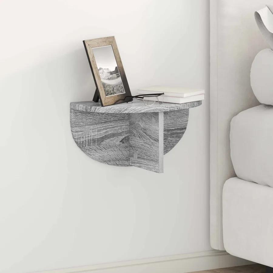 Étagère Murale Montage mural 2 pcs Gris Sonoma 38 x 19 x 19 cm