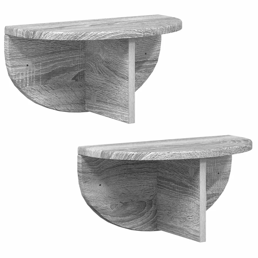 Étagère Murale Montage mural 2 pcs Gris Sonoma 38 x 19 x 19 cm - 2