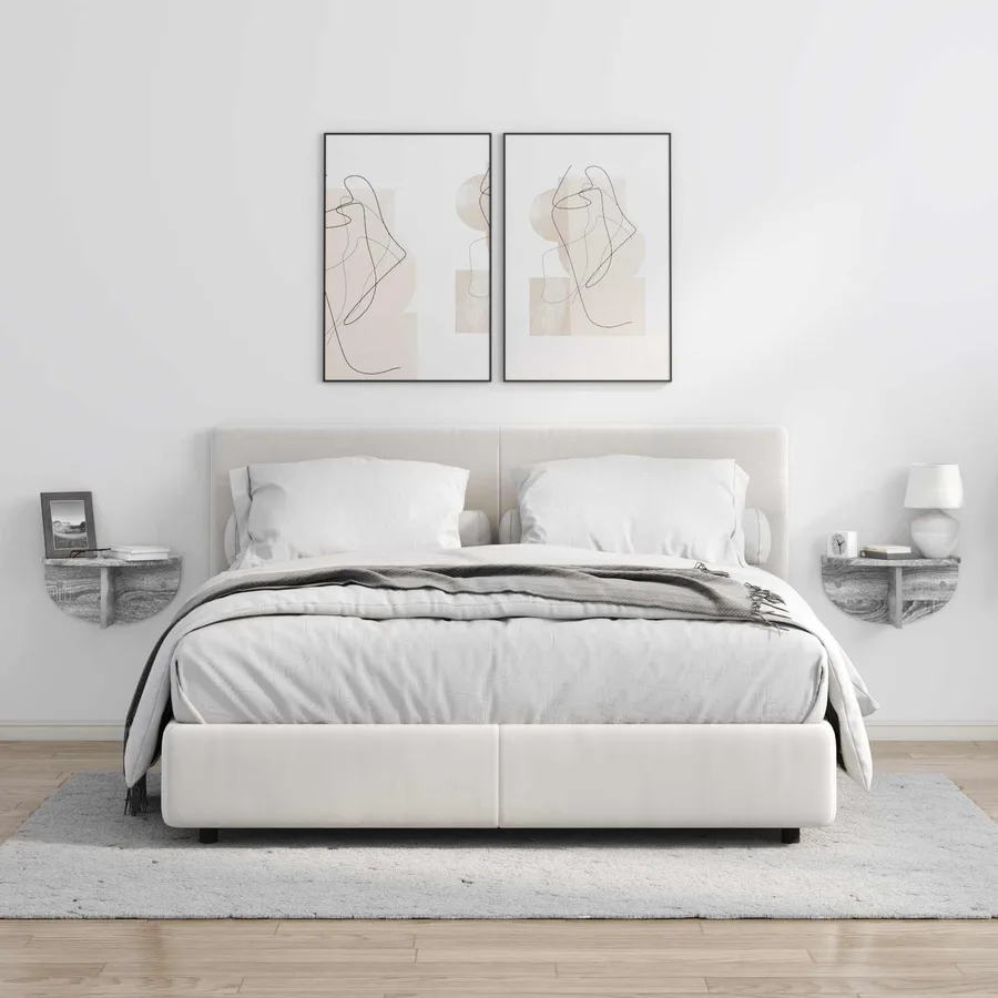 Étagère Murale Montage mural 2 pcs Gris Sonoma 38 x 19 x 19 cm - 4