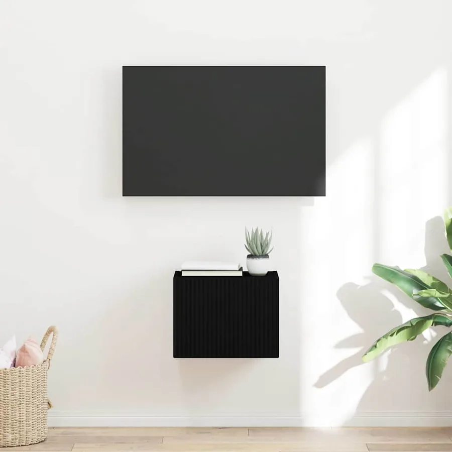 Meuble TV mural Noir 39 x 31 x 29,5 cm Bois d'ingénierie