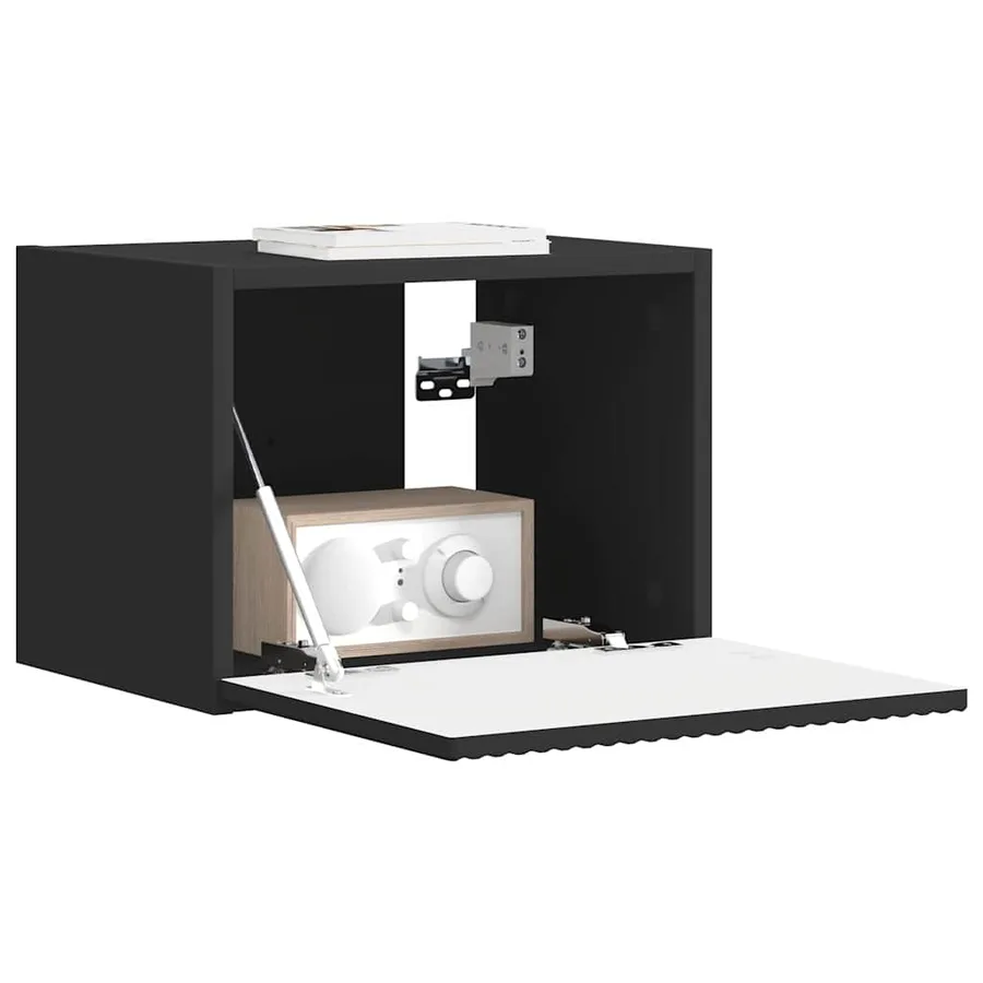 Meuble TV mural Noir 39 x 31 x 29,5 cm Bois d'ingénierie - 3