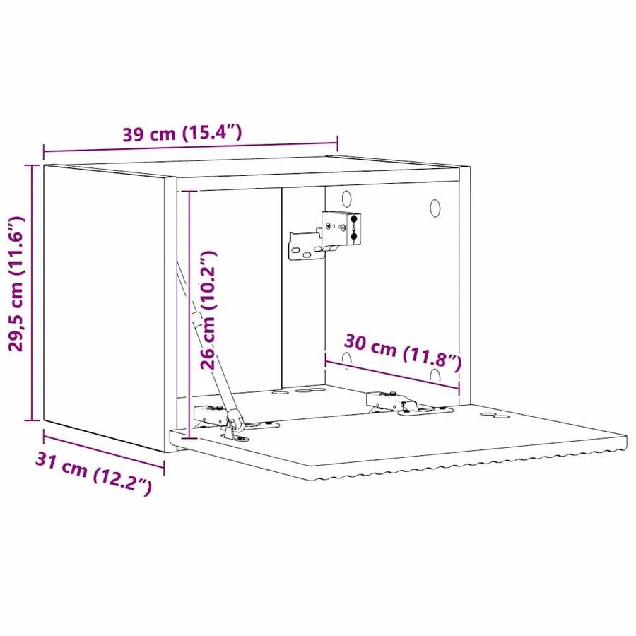 Meuble TV mural Sonoma 39 x 31 x 29,5 cm Bois d'ingénierie - 13