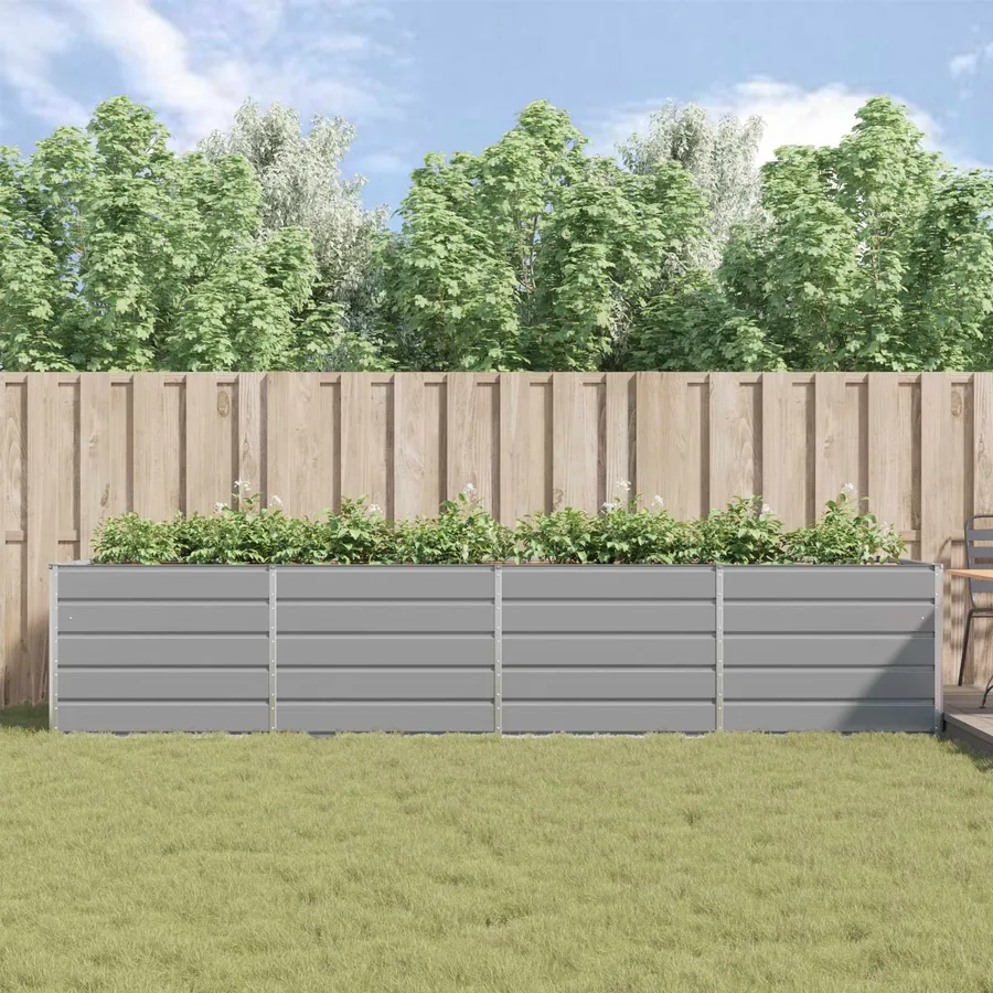Jardinière Gris clair 385 x 100 x 75 cm Acier galvanisé - 4
