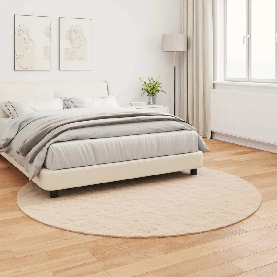 Tapis antidérapant en fausse de lapin OLITE Taupe Ø 160 cm - 4
