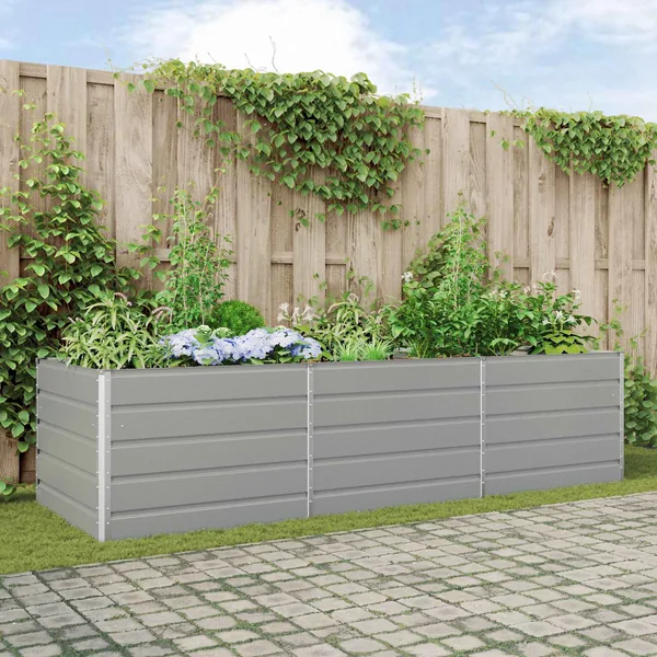 Jardinière Gris clair 290 x 100 x 75 cm Acier galvanisé