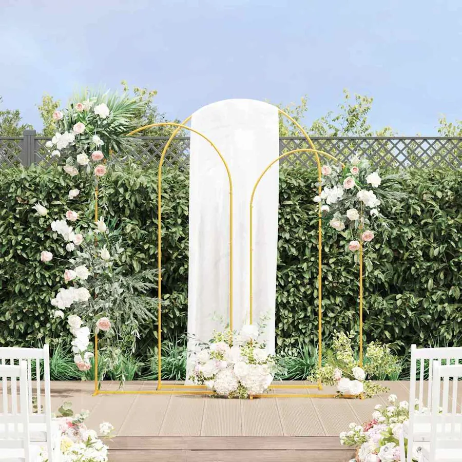 Arche de mariage 3 pcs Doré Acier