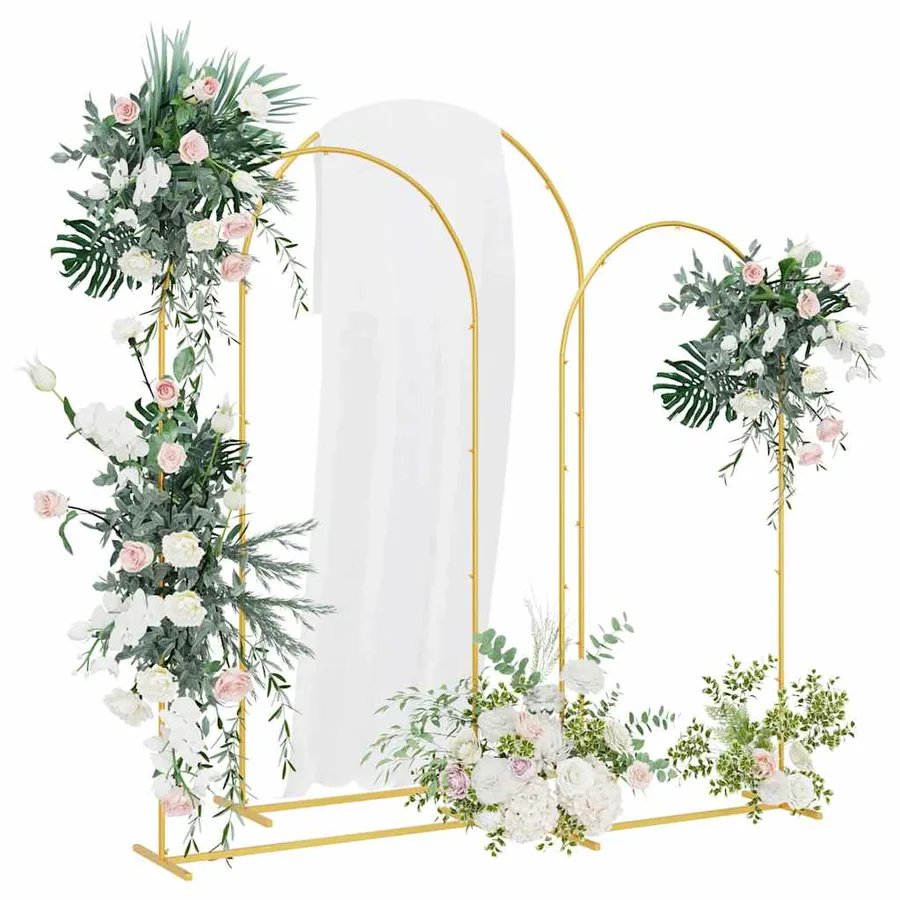 Arche de mariage 3 pcs Doré Acier - 3