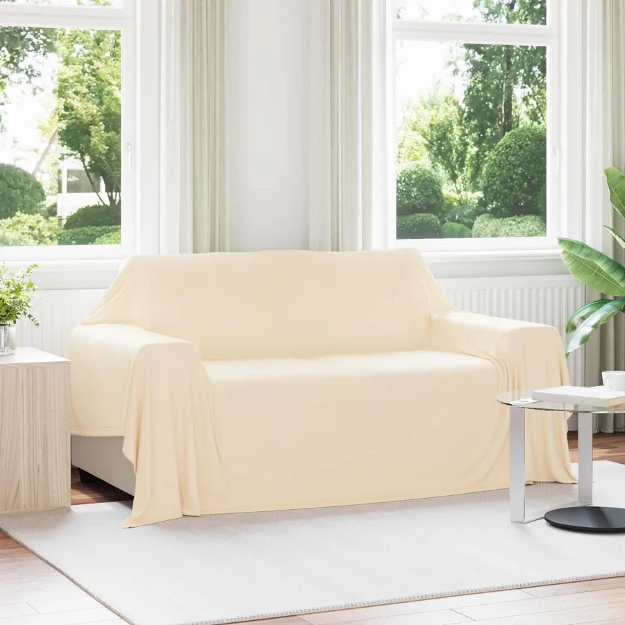 Couvertures à jeter 6 pcs Crème 280 x 210 cm Toison