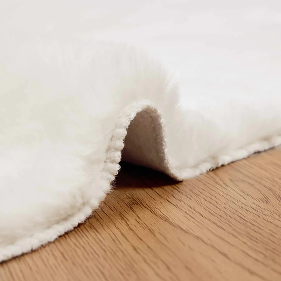 Tapis antidérapant en fausse de lapin OLITE Crème 80 x 250 cm - 5
