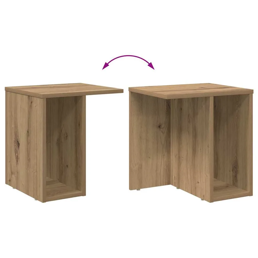 Table d'appoint Chêne artisanal 37 x 32 x 40 cm - 10