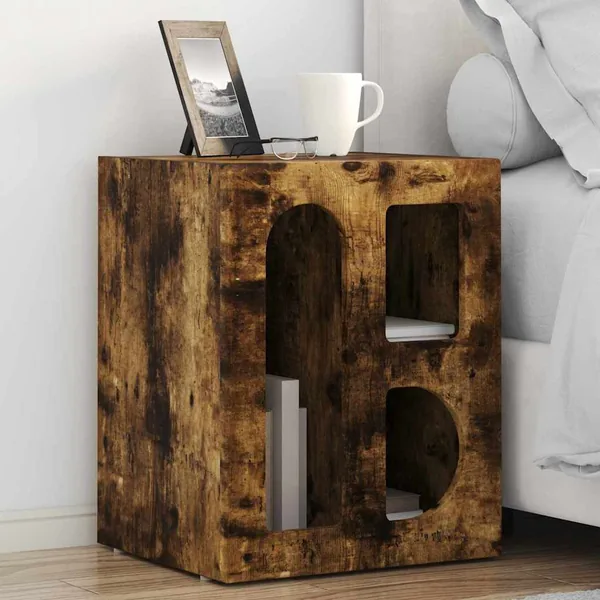 Table de chevet ELST 2 pc Chêne fumé 40 x 35 x 50 cm