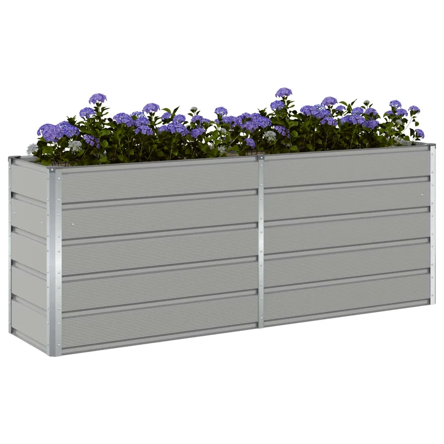Jardinière Gris clair 195 x 50 x 75 cm Acier galvanisé - 3