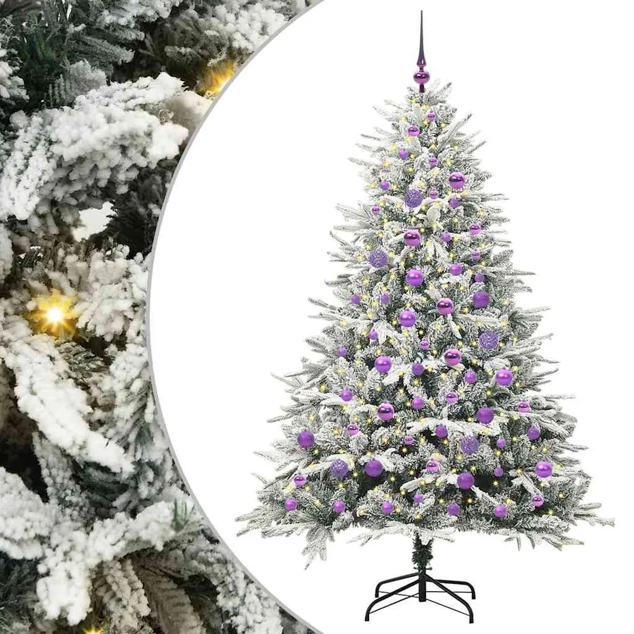 Arbre de Noël artificiel pré-éclairé avec ensemble de boules - 2