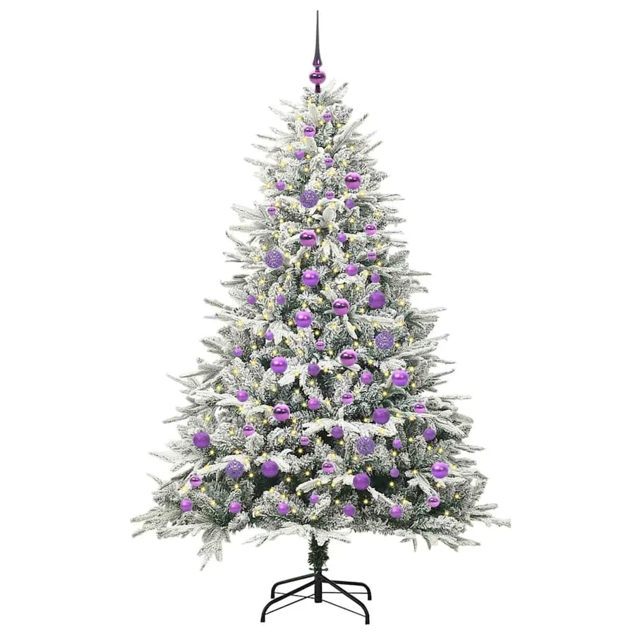 Arbre de Noël artificiel pré-éclairé avec ensemble de boules - 3