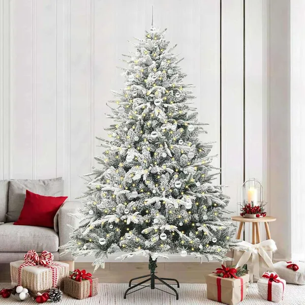 Arbre de Noël artificiel pré-éclairé avec ensemble de boules