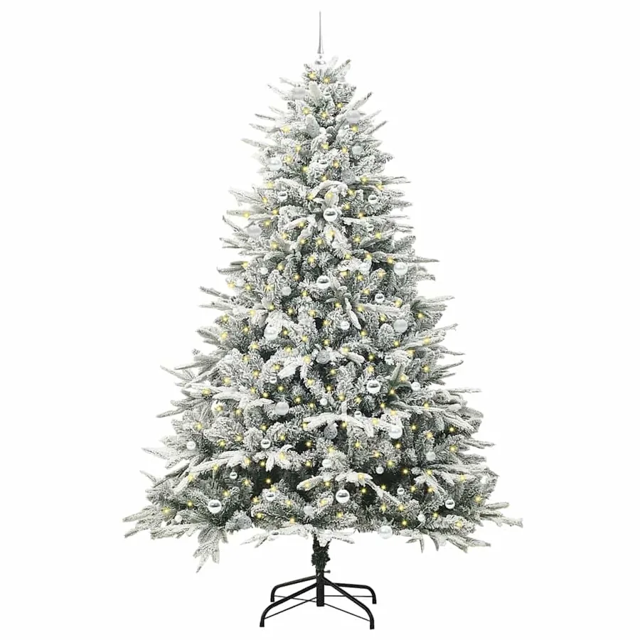 Arbre de Noël artificiel pré-éclairé avec ensemble de boules - 3