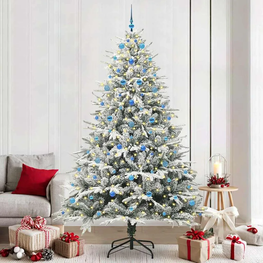 Arbre de Noël artificiel pré-éclairé avec ensemble de boules