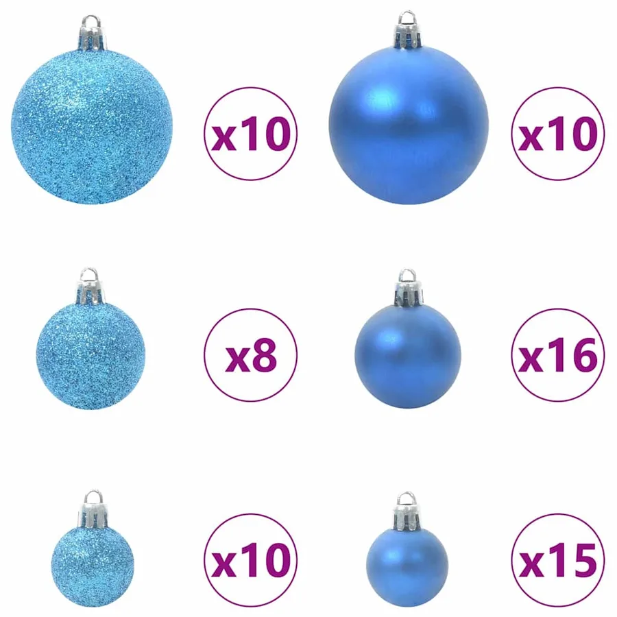 Arbre de Noël artificiel pré-éclairé avec ensemble de boules - 7