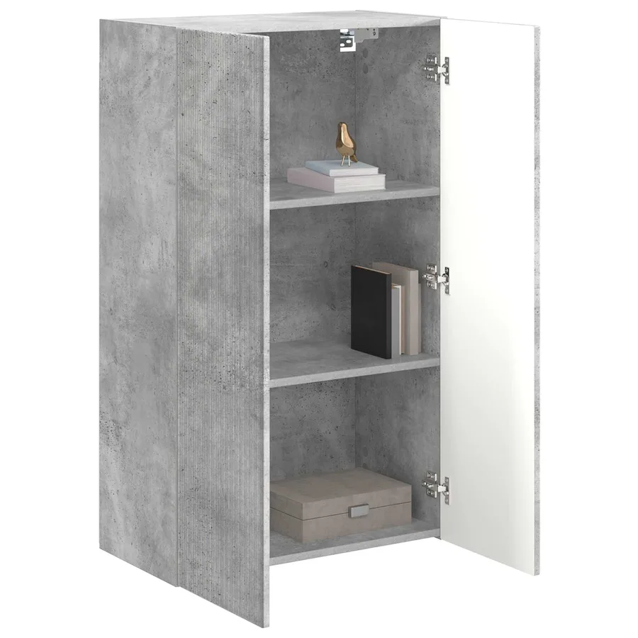 Meuble TV mural Gris béton 59,5 x 31 x 100 cm Bois d'ingénierie - 3
