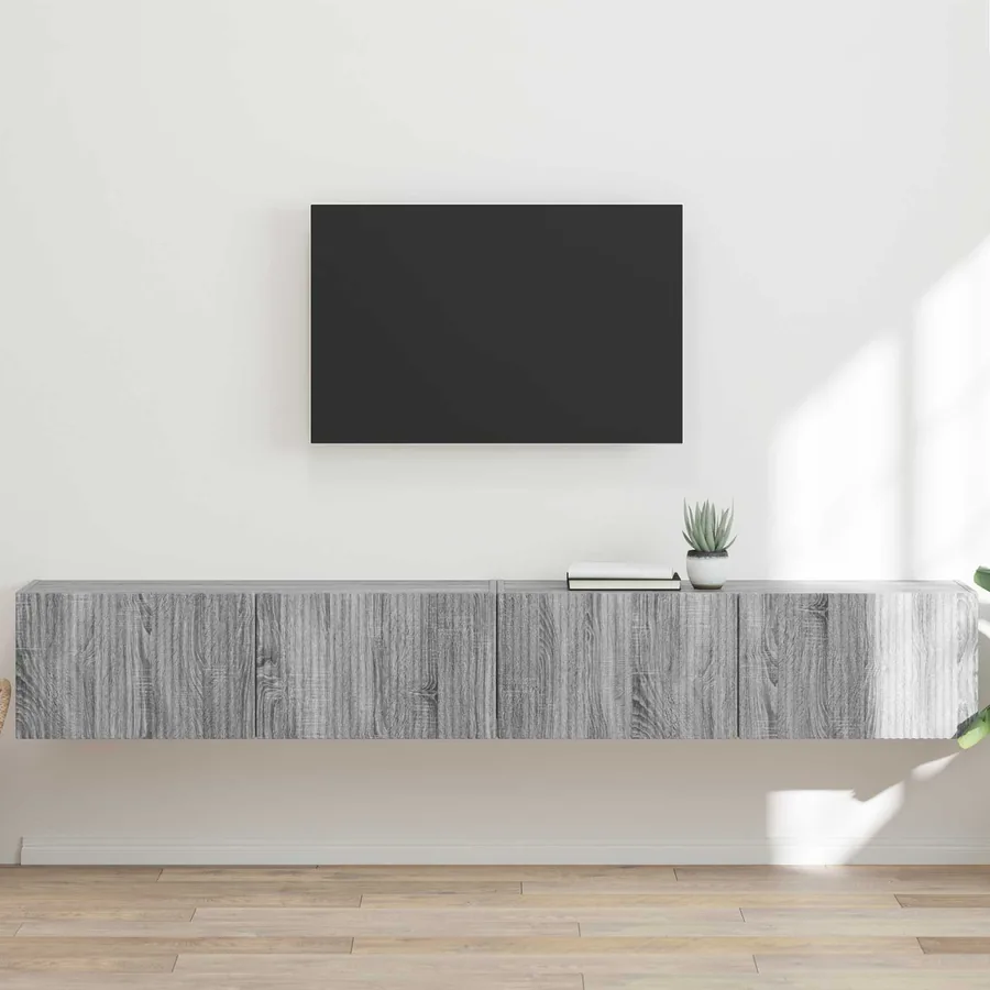 Meuble TV mural 2 pcs Gris Sonoma 98 x 31 x 29,5 cm