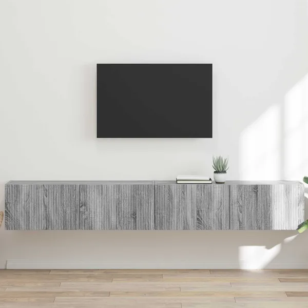 Meuble TV mural 2 pcs Gris Sonoma 98 x 31 x 29,5 cm