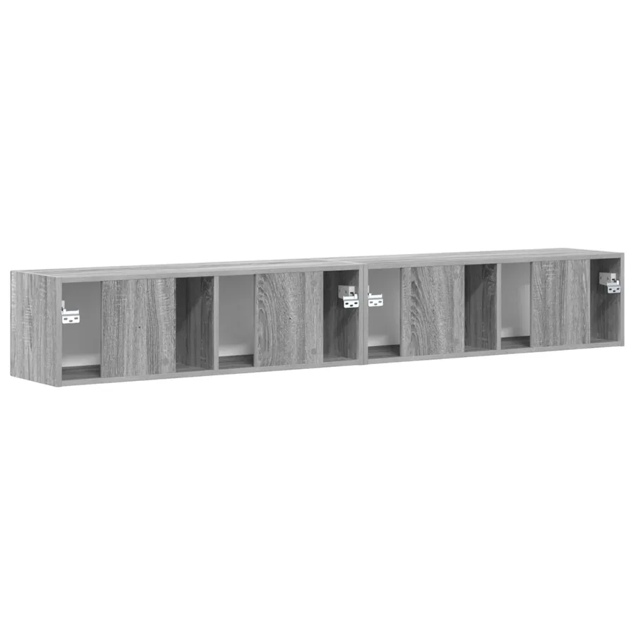 Meuble TV mural 2 pcs Gris Sonoma 98 x 31 x 29,5 cm - 9
