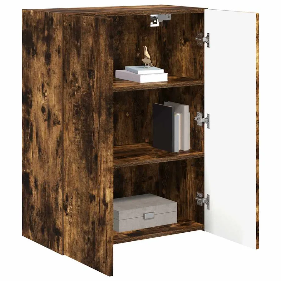 Meuble TV mural Chêne fumé 59,5 x 31 x 80 cm Bois d'ingénierie - 3