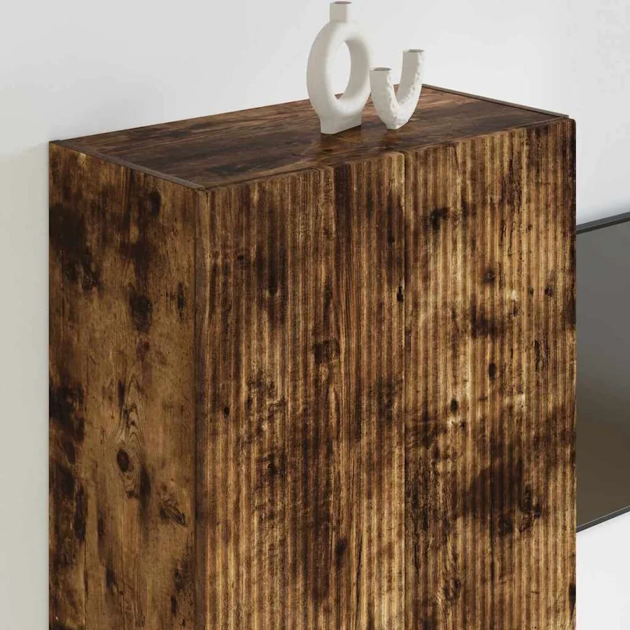 Meuble TV mural Chêne fumé 59,5 x 31 x 80 cm Bois d'ingénierie - 4