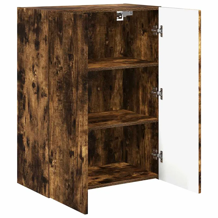 Meuble TV mural Chêne fumé 59,5 x 31 x 80 cm Bois d'ingénierie - 5