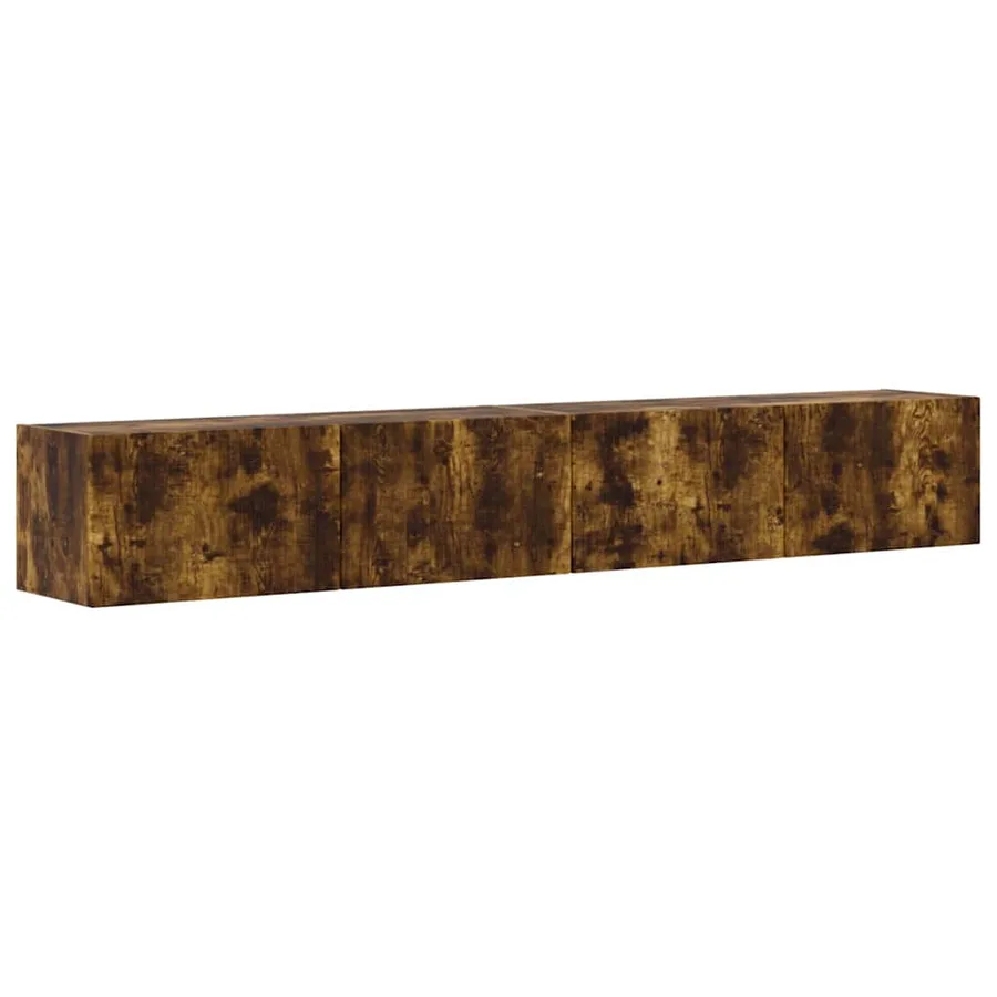 Meuble TV mural 2 pcs Chêne fumé 98 x 31 x 29,5 cm - 2
