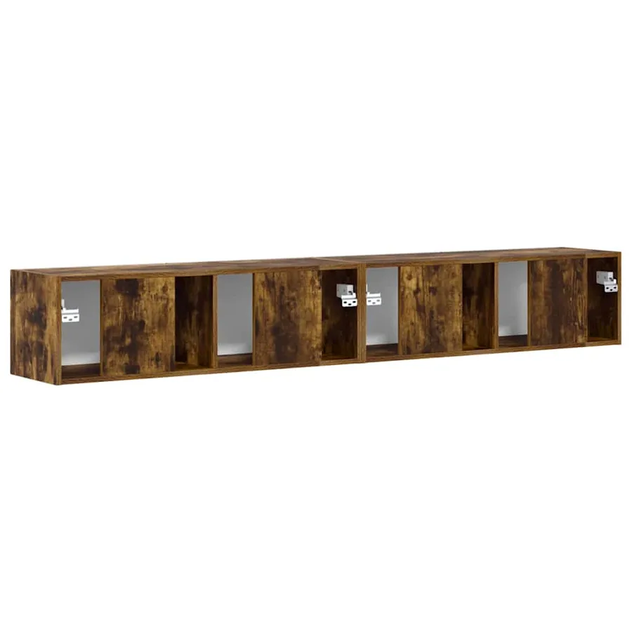 Meuble TV mural 2 pcs Chêne fumé 98 x 31 x 29,5 cm - 9