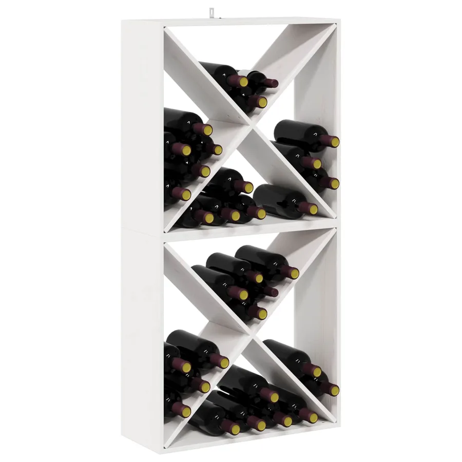 Étagère à vin 2 pcs Blanc 62 x 25 x 62 cm Pin massif - 3