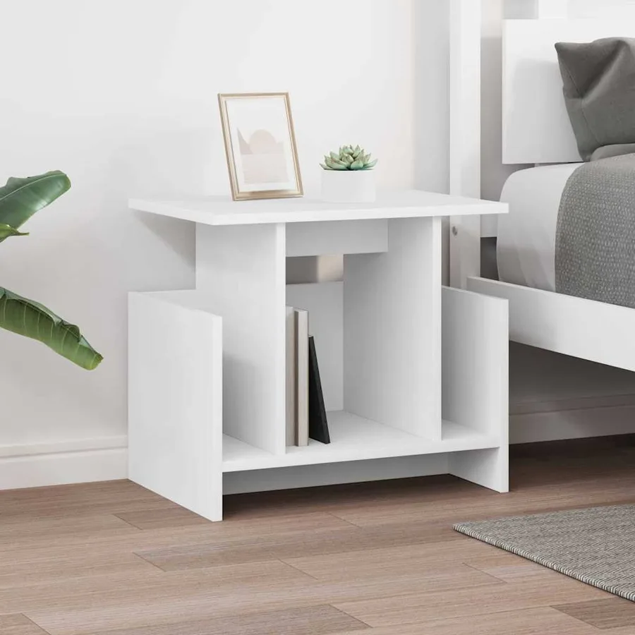 Meuble TV Blanc 50 x 35 x 45 cm Bois d'ingénierie - 4