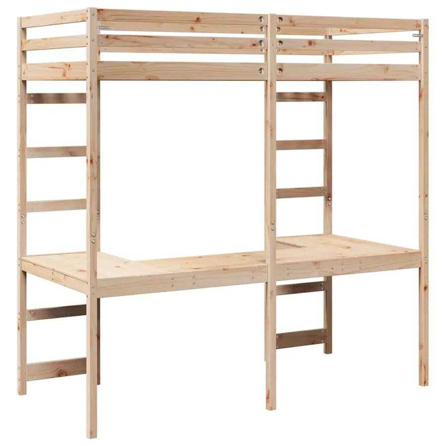 Cadre de lit mezzanine Naturel 80 x 200 cm Pin massif - 7