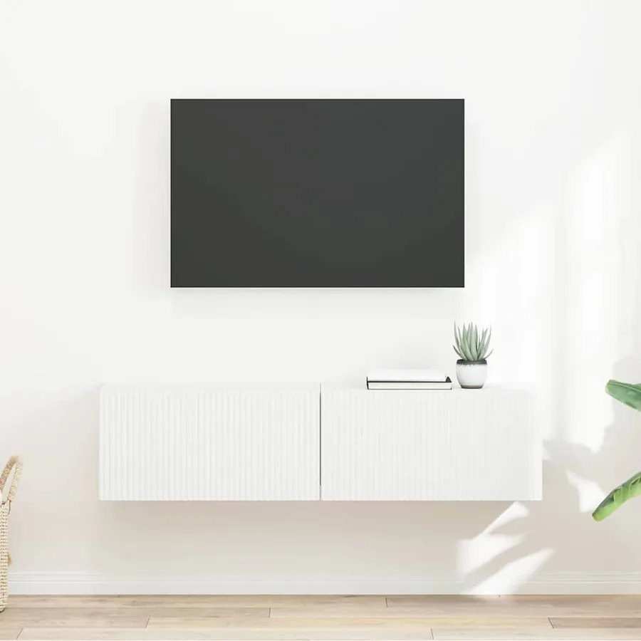 Meuble TV mural 2 pcs Blanc 60 x 31 x 29,5 cm Bois d'ingénierie