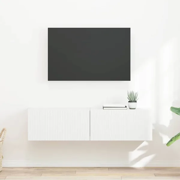 Meuble TV mural 2 pcs Blanc 60 x 31 x 29,5 cm Bois d'ingénierie