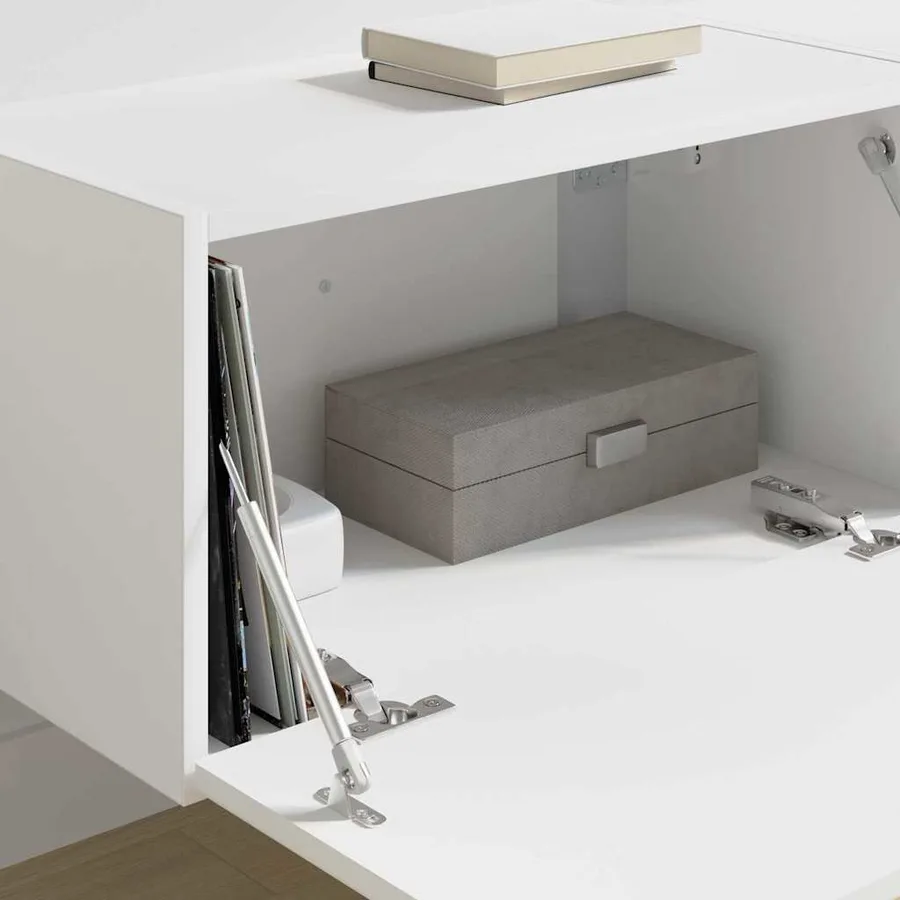 Meuble TV mural 2 pcs Blanc 60 x 31 x 29,5 cm Bois d'ingénierie - 4