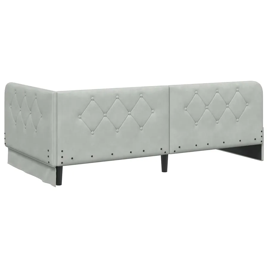 Cadre de lit d'angle Gris clair 90 x 190 cm Velours - 9