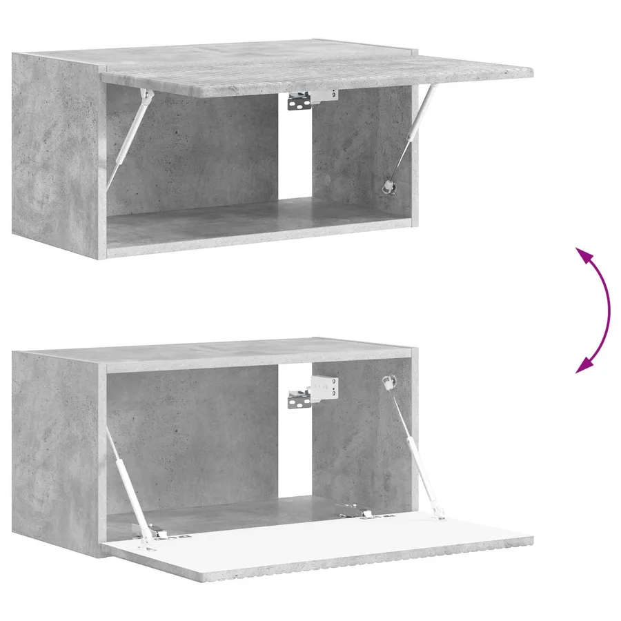 Ensemble de meuble TV mural 4 pcs Gris béton Bois d'ingénierie - 11