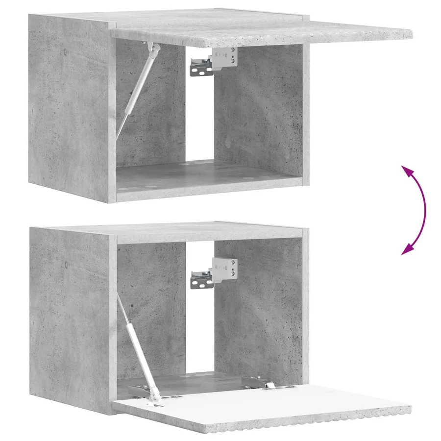 Ensemble de meuble TV mural 4 pcs Gris béton Bois d'ingénierie - 12