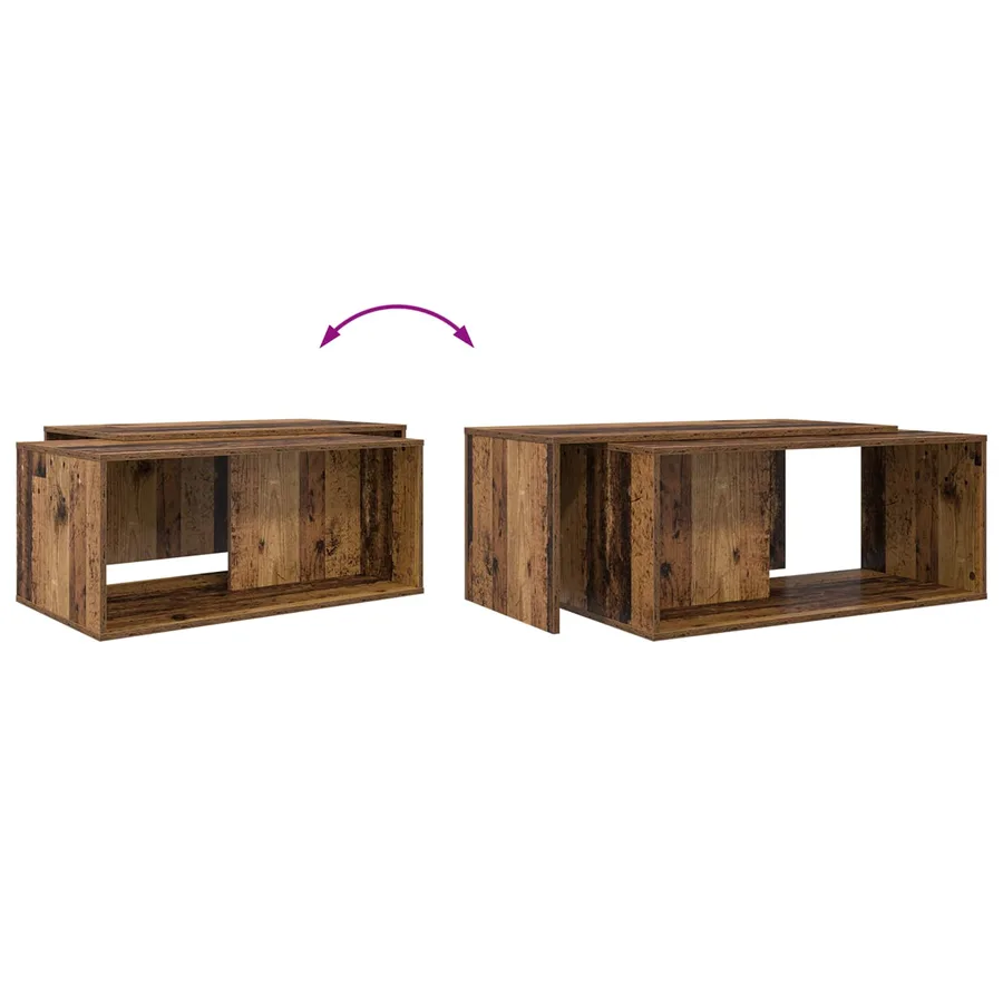 Ensemble de tables basses 2 pcs Bois ancien Bois d'ingénierie - 13